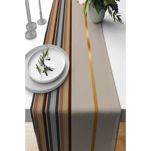 Bej Dokuma Leke Tutmaz Premium Tay Tüyü Kumaş Masa Örtüsü Runner 40X140CM RNR465