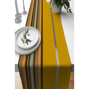 Hardal Dokuma Kumaş Premium Tay Tüyü Leke Tutmaz Masa Örtüsü Runner 40X140CM RNR469