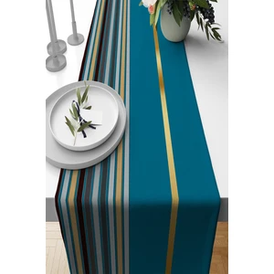 Turkuaz Premium Tay Tüyü Dokuma Leke Tutmaz Kumaş Masa Örtüsü Runner 40X140CM RNR470