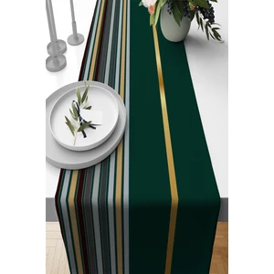 Yeşil Tay Tüyü Dokuma Premium Leke Tutmaz Kumaş Masa Örtüsü Runner 40X140CM RNR471