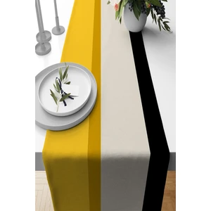 Sarı Dokuma Kumaş Premium Tay Tüyü Leke Tutmaz Masa Örtüsü Runner 40X140CM RNR478