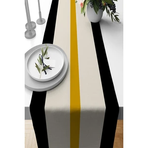 Siyah Tay Tüyü Dokuma Premium Leke Tutmaz Kumaş Masa Örtüsü Runner 40X140CM RNR480