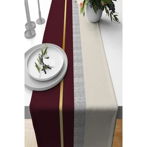 Bordo Masa Örtüsü Runner Premium Tay Tüyü Dokuma Leke Tutmaz Kumaş 40X140CM RNR486