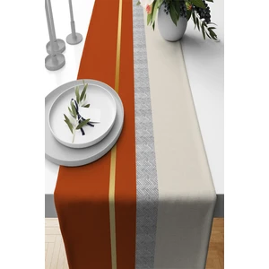 Turuncu Runner Masa Örtüsü Premium Tay Tüyü Dokuma Leke Tutmaz Kumaş 40X140CM RNR487