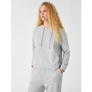 Kapüşonlu Sweatshirt Yandan Cepli