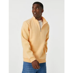 Fermuarlı Sweatshirt Dik Yaka