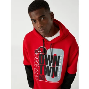 Kolej Oversize Sweatshirt Kapşonlu Şardonlu