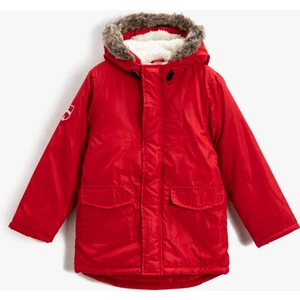 Uzun Parka Kapüşonlu İçi Polar Astarlı