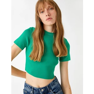 Crop Triko Kazak Kısa Kollu