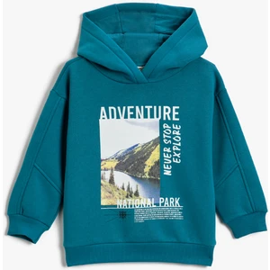 Baskılı Kapüşonlu Sweatshirt