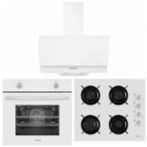 White Lizbon Turbo Beyaz Cam Ankastre Set(Ferre 2001 Tc Ankastre Firin +Ferre B 2140 Ce Ankastre Ocak + Ferre D004 Ankastre Davlumbaz  )