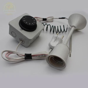 Gazi Kuluçka Termostat Kontrollü Uzun 1 Seramik Duyu Seti Civciv Hayvan Kafes Kümes Isıtma Sistemi