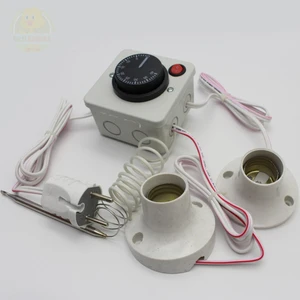 Gazi Kuluçka Termostat Kontrollü Düğmeli Yanan 1 Lamba Çıkışlı 1 Sabit Duyu Seti Hayvan Kümes Kulübe Isıtma Sistemi Ana Kucağı