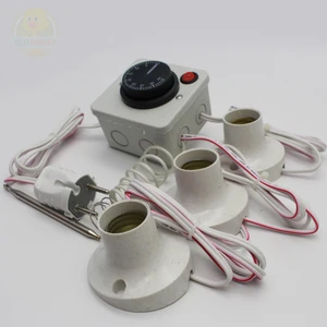 Gazi Kuluçka Termostat Kontrollü Düğmeli Yanan 1 Lamba Çıkışlı 2 Sabit Duyu Seti Hayvan Kümes Kulübe Isıtma Sistemi Ana Kucağı