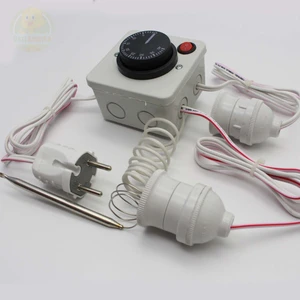 Gazi Kuluçka Termostat Kontrollü Düğmeli Yanan 1 Lamba 1 Sarkan Duyu Çıkışlı Seti Hayvan Güvercin Isıtma Sistemi