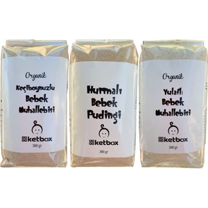 Doğal Katkısız Bebek Muhallebi Seti (Keçiboynuzlu,yulaflı,hurmalı)
