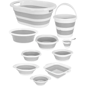 10 Parça Katlanabilir Mega Set Akordiyon Süzgeç Badya Seti Katlanır Organizer