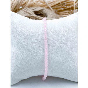 Mucize Taş Pembe Kuvars Doğal Taş Bileklik 2*3 mm