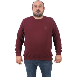 Büyük Beden Sweatshirt Gipeli Casual 22712-BORDO