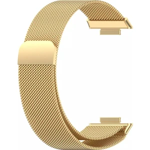 Huawei Watch Fit 2 Uyumlu Hasır Metal Örgü Işlemeli Mıknatıslı Kordon Kayış