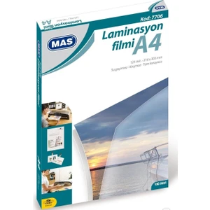 Mas Laminasyon Filmi A4 125MIC 100'LÜ