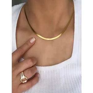 Gena Moda Çelik Italyan Zincir Altın Kaplama Kolye