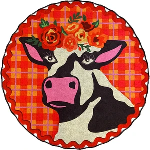 Rugs Modern Mira 860 Çok Renkli Inek ve Çiçek Figürlü Halı