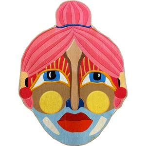 Rugs Modern Mira 859 Renkli Yüz Kubik Portre Figürlü Halı