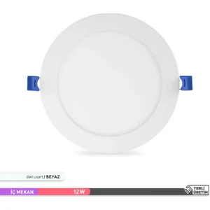 ACK 12W Sıva Altı Yuvarlak LED Panel Armatür Beyaz Gövde 6500K Beyaz Işık