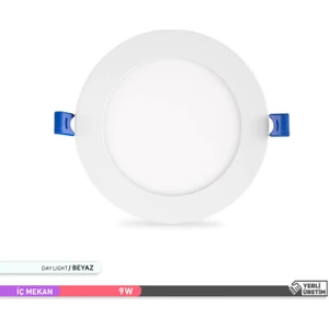 ACK 9W Sıva Altı Yuvarlak LED Panel Armatür Beyaz Gövde 6500K Beyaz Işık