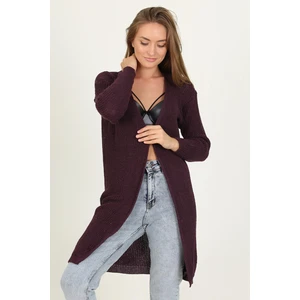 Neşeli Butik Kadın Mor Yeni Sezon Selanik Triko Hırka RY0035