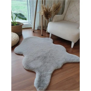 Saraz Halı Puffy Peluş Yumoş Gri