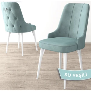 Concept Enoa Serisi Beyaz Gürgen Ayaklı Babyface Kumaş Gümüş Halkalı Sandalye