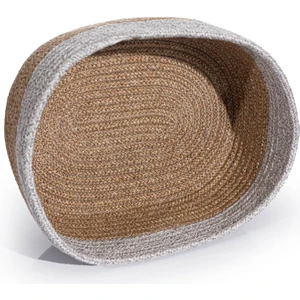 Cesta El Yapımı Pamuklu Natural Gri Hasır Dekoratif Sepet 25cmx45cm 9019