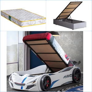 Merso Rüzgarlıklı Bazalı Arabalı Yatak, Beyaz + 1 Adet Comfort Yatak
