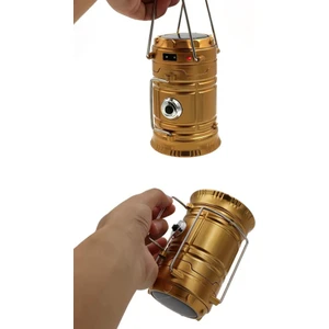 Kamp Feneri Lamba Solar Güneş Enerjili Şarjlı LED Gold Renk