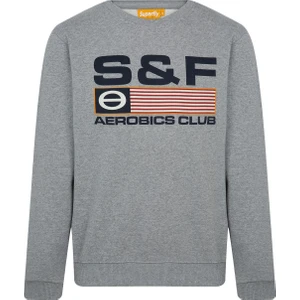 Men Sweat Gri Melanj Erkek Sweatshirt