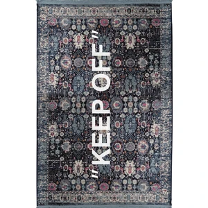 Rugs Modern Keep Off Mira 2105 Vintage Lacivert Desenli Dokuma Taban Halı