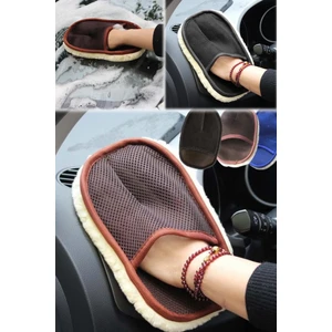 Premium Yünlü Araba Yıkama Fırçası Süngeri Toz Alma Yıkama Eldiveni Oto Yıkama Süngeri Iç Dış