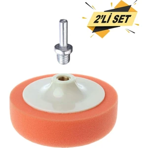 Oto Araç Araba Pasta Cila Polisaj Parlatma Süngeri Zımpara Tabanlı 150 Mm + Matkap Aparatlı (2'Lİ SET)