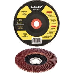 Ugr Metal Ahşap Flap Disk Alüminyum Oksit Zımpara 180 mm 120 Kum