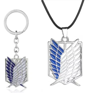 Attack On Titan  2 Li  Kolye ve Anahtarlık Set Hediyelik Şık Aksesuar