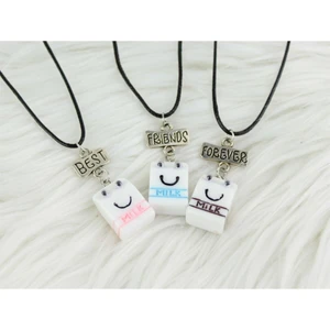 Milk Bff 3'lü Best Friends Suni Deri Ipli Kolye