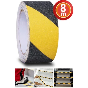 8 mt Bondit Sarı-Siyah Yapışkanlı Kaygan Zemin Basamak Merdiven Kaydırmaz Bant 50MM