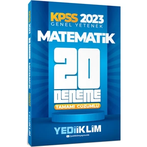 Yediiklim Yayınları 2023 KPSS Genel Yetenek Matematik Tamamı Çözümlü 20 Deneme