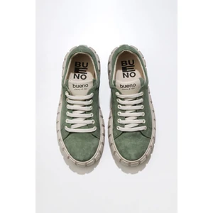 Bueno Shoes Haki Süet Kadın Düz Ayakkabı