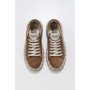 Bueno Shoes Taba Süet Kadın Düz Ayakkabı