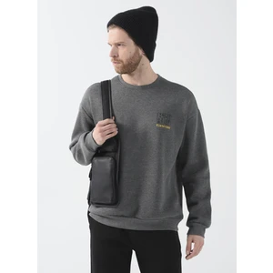 Fabrika Sports O Yaka Düz Gri Melanj Erkek Sweatshirt Natı