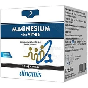 Magnesium With Vitamin B6 Takviye Edici Gıda 20 Saşe