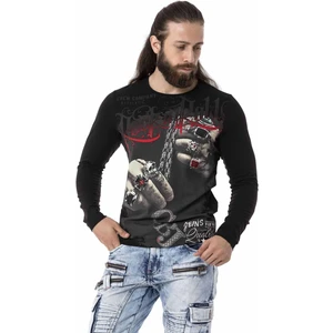 Cipo & Baxx CL511 Yüzük Baskılı Siyah Sweatshirt